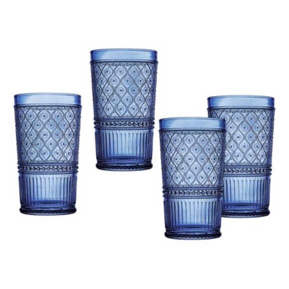 Godinger Other - Godinger Silver Claro Highball Glasses – Set of 4 – Blue Crystal Drinkware –NWT